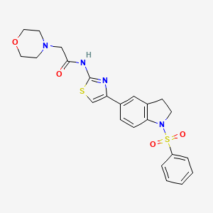N-[4-[1-(benzenesulfonyl)-2,3-dihydroindol-5-yl]-2-thiazolyl]-2-(4-morpholinyl)acetamide