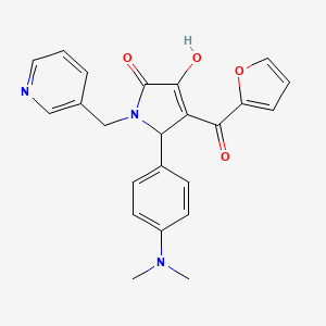molecular formula C23H21N3O4 B12176384 5-[4-(dimethylamino)phenyl]-4-(furan-2-ylcarbonyl)-3-hydroxy-1-(pyridin-3-ylmethyl)-1,5-dihydro-2H-pyrrol-2-one 