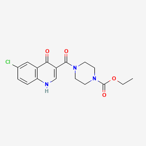 molecular formula C17H18ClN3O4 B12176386 Ethyl 4-[(6-chloro-4-hydroxyquinolin-3-yl)carbonyl]piperazine-1-carboxylate 