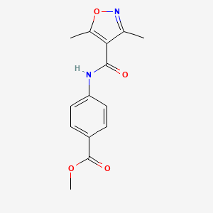 molecular formula C14H14N2O4 B12176414 Methyl 4-{[(3,5-dimethyl-1,2-oxazol-4-yl)carbonyl]amino}benzoate 