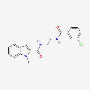 molecular formula C19H18ClN3O2 B12176420 N-(2-{[(3-chlorophenyl)carbonyl]amino}ethyl)-1-methyl-1H-indole-2-carboxamide 