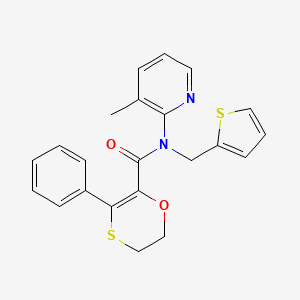 molecular formula C22H20N2O2S2 B12176453 N-(3-methylpyridin-2-yl)-3-phenyl-N-(thiophen-2-ylmethyl)-5,6-dihydro-1,4-oxathiine-2-carboxamide 