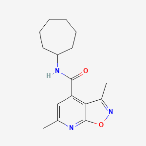 molecular formula C16H21N3O2 B12176497 N-cycloheptyl-3,6-dimethyl[1,2]oxazolo[5,4-b]pyridine-4-carboxamide 