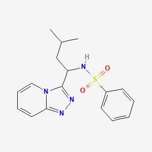 molecular formula C17H20N4O2S B12176515 N-[3-methyl-1-([1,2,4]triazolo[4,3-a]pyridin-3-yl)butyl]benzenesulfonamide 