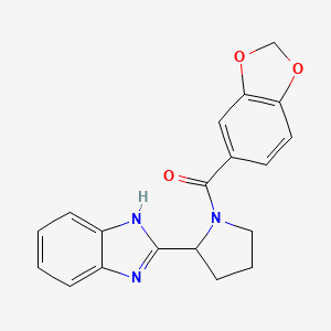 molecular formula C19H17N3O3 B12176535 [2-(1H-benzimidazol-2-yl)pyrrolidin-1-yl](1,3-benzodioxol-5-yl)methanone 