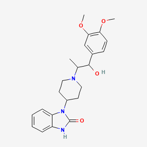 molecular formula C23H29N3O4 B1217657 1-(1-(2-Hydroxy-2-(3,4-dimethoxyphenyl)-1-methylethyl)-4-piperidyl)-2-benzimidazolinone succinate CAS No. 74178-99-7