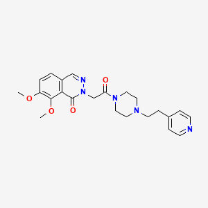 molecular formula C23H27N5O4 B12176607 7,8-dimethoxy-2-(2-oxo-2-{4-[2-(4-pyridyl)ethyl]piperazino}ethyl)-1(2H)-phthalazinone 