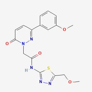 molecular formula C17H17N5O4S B12176652 N-[(2E)-5-(methoxymethyl)-1,3,4-thiadiazol-2(3H)-ylidene]-2-[3-(3-methoxyphenyl)-6-oxopyridazin-1(6H)-yl]acetamide 