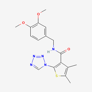 molecular formula C17H19N5O3S B12176709 N-(3,4-dimethoxybenzyl)-4,5-dimethyl-2-(1H-tetrazol-1-yl)thiophene-3-carboxamide 