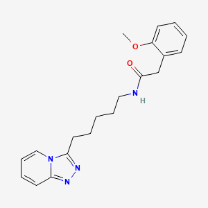 molecular formula C20H24N4O2 B12176752 2-(2-methoxyphenyl)-N-[5-([1,2,4]triazolo[4,3-a]pyridin-3-yl)pentyl]acetamide 