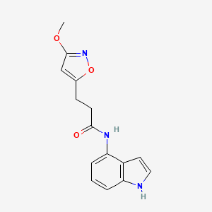 molecular formula C15H15N3O3 B12176757 N-(1H-indol-4-yl)-3-(3-methoxy-1,2-oxazol-5-yl)propanamide 