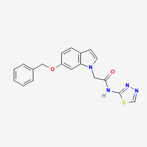 molecular formula C19H16N4O2S B12176758 2-[6-(benzyloxy)-1H-indol-1-yl]-N-[(2E)-1,3,4-thiadiazol-2(3H)-ylidene]acetamide 