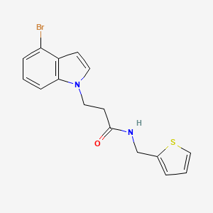 molecular formula C16H15BrN2OS B12176771 3-(4-bromo-1H-indol-1-yl)-N-(thiophen-2-ylmethyl)propanamide 
