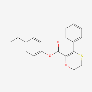 molecular formula C20H20O3S B12176805 4-(Propan-2-yl)phenyl 3-phenyl-5,6-dihydro-1,4-oxathiine-2-carboxylate 