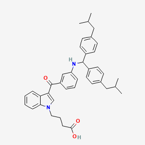 molecular formula C40H44N2O3 B1217681 4-[3-[3-[Bis[4-(2-methylpropyl)phenyl]methylamino]benzoyl]indol-1-yl]butanoic acid CAS No. 163136-03-6