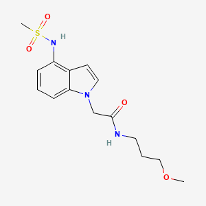 molecular formula C15H21N3O4S B12176856 N-(3-methoxypropyl)-2-{4-[(methylsulfonyl)amino]-1H-indol-1-yl}acetamide 
