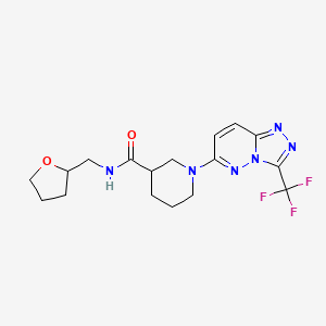 molecular formula C17H21F3N6O2 B12176877 N-(tetrahydrofuran-2-ylmethyl)-1-[3-(trifluoromethyl)[1,2,4]triazolo[4,3-b]pyridazin-6-yl]piperidine-3-carboxamide 