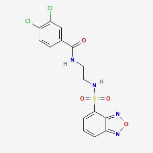 molecular formula C15H12Cl2N4O4S B12176902 N-{2-[(2,1,3-benzoxadiazol-4-ylsulfonyl)amino]ethyl}-3,4-dichlorobenzamide 