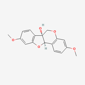 molecular formula C17H16O5 B1217696 (6aS,11aS)-3,9-dimethoxy-6,11a-dihydro-[1]benzofuro[3,2-c]chromen-6a-ol CAS No. 3187-52-8