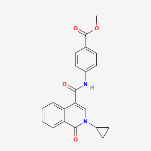 molecular formula C21H18N2O4 B12176992 Methyl 4-{[(2-cyclopropyl-1-oxo-1,2-dihydroisoquinolin-4-yl)carbonyl]amino}benzoate 