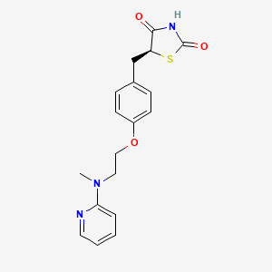 molecular formula C18H19N3O3S B1217701 2,4-Thiazolidiinedione, 5-[[4-[2-(methyl-2-pyridinylamino)ethoxy]phenyl]methyl]-(9CL) CAS No. 163860-15-9