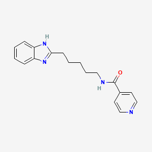 molecular formula C18H20N4O B12177032 N-[5-(1H-benzimidazol-2-yl)pentyl]pyridine-4-carboxamide 