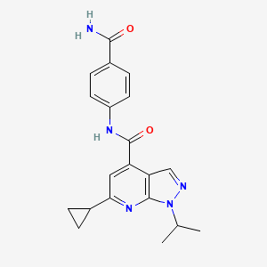 molecular formula C20H21N5O2 B12177127 N-(4-carbamoylphenyl)-6-cyclopropyl-1-(propan-2-yl)-1H-pyrazolo[3,4-b]pyridine-4-carboxamide 