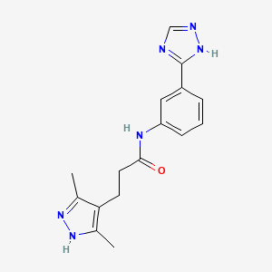 molecular formula C16H18N6O B12177148 3-(3,5-dimethyl-1H-pyrazol-4-yl)-N-[3-(4H-1,2,4-triazol-3-yl)phenyl]propanamide 