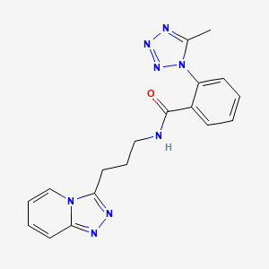 molecular formula C18H18N8O B12177205 2-(5-methyl-1H-tetrazol-1-yl)-N-[3-([1,2,4]triazolo[4,3-a]pyridin-3-yl)propyl]benzamide 