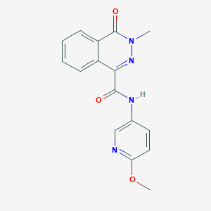 molecular formula C16H14N4O3 B12177229 N-(6-methoxypyridin-3-yl)-3-methyl-4-oxo-3,4-dihydrophthalazine-1-carboxamide 