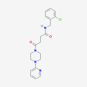 molecular formula C20H23ClN4O2 B12177260 N-(2-chlorobenzyl)-4-oxo-4-[4-(pyridin-2-yl)piperazin-1-yl]butanamide 