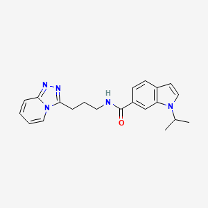molecular formula C21H23N5O B12177353 N-(3-([1,2,4]triazolo[4,3-a]pyridin-3-yl)propyl)-1-isopropyl-1H-indole-6-carboxamide 