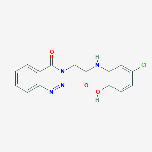 molecular formula C15H11ClN4O3 B12177359 N-(5-chloro-2-hydroxyphenyl)-2-(4-oxo-1,2,3-benzotriazin-3(4H)-yl)acetamide 