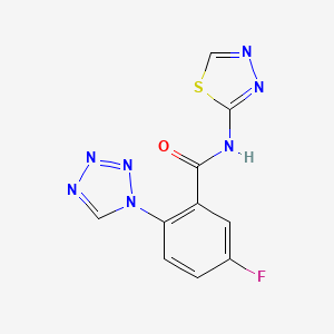 molecular formula C10H6FN7OS B12177367 5-fluoro-2-(1H-tetrazol-1-yl)-N-(1,3,4-thiadiazol-2-yl)benzamide 