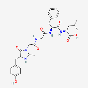 molecular formula C30H39N5O7 B1217737 (2S)-2-[[(2S)-2-[[2-[[2-[4-[(4-hydroxyphenyl)methyl]-2-methyl-5-oxoimidazolidin-1-yl]acetyl]amino]acetyl]amino]-3-phenylpropanoyl]amino]-4-methylpentanoic acid CAS No. 76157-62-5