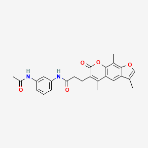 molecular formula C25H24N2O5 B12177379 N-[3-(acetylamino)phenyl]-3-(3,5,9-trimethyl-7-oxo-7H-furo[3,2-g]chromen-6-yl)propanamide 