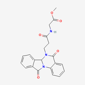 molecular formula C21H19N3O5 B12177384 methyl N-[3-(5,11-dioxo-6a,11-dihydroisoindolo[2,1-a]quinazolin-6(5H)-yl)propanoyl]glycinate 