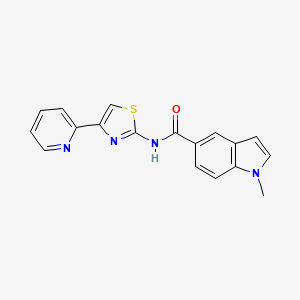 molecular formula C18H14N4OS B12177388 1-methyl-N-(4-(pyridin-2-yl)thiazol-2-yl)-1H-indole-5-carboxamide 