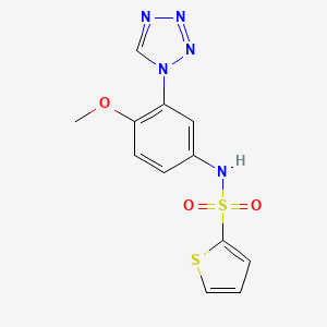 molecular formula C12H11N5O3S2 B12177398 N-[4-methoxy-3-(1H-tetrazol-1-yl)phenyl]thiophene-2-sulfonamide 