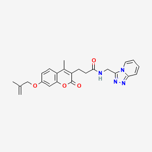 molecular formula C24H24N4O4 B12177407 3-{4-methyl-7-[(2-methylallyl)oxy]-2-oxo-2H-chromen-3-yl}-N-([1,2,4]triazolo[4,3-a]pyridin-3-ylmethyl)propanamide 