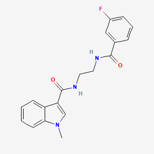 molecular formula C19H18FN3O2 B12177422 N-(2-{[(3-fluorophenyl)carbonyl]amino}ethyl)-1-methyl-1H-indole-3-carboxamide 