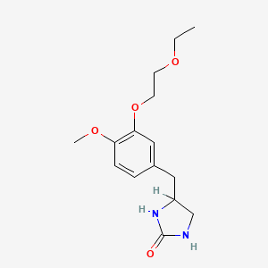 molecular formula C15H22N2O4 B1217746 2-Imidazolidinone, 4-((3-(2-ethoxyethoxy)-4-methoxyphenyl)methyl)- CAS No. 41744-48-3