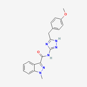 molecular formula C19H18N6O2 B12177481 N-[3-(4-methoxybenzyl)-1H-1,2,4-triazol-5-yl]-1-methyl-1H-indazole-3-carboxamide 