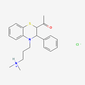 molecular formula C21H27ClN2OS B1217753 2-Acetyl-4-((3-dimethylamino)propyl)-3,4-dihydro-3-phenyl-2H-1,4-benzothiazine CAS No. 42583-66-4