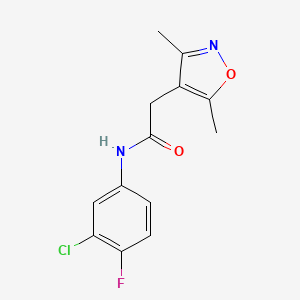molecular formula C13H12ClFN2O2 B12177539 N-(3-chloro-4-fluorophenyl)-2-(3,5-dimethyl-1,2-oxazol-4-yl)acetamide 