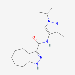 molecular formula C17H25N5O B12177603 N-[3,5-dimethyl-1-(propan-2-yl)-1H-pyrazol-4-yl]-2,4,5,6,7,8-hexahydrocyclohepta[c]pyrazole-3-carboxamide 