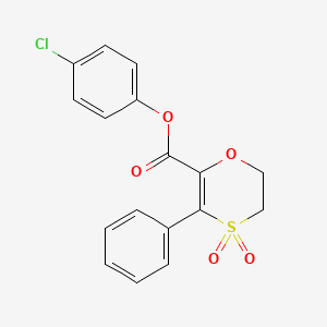 molecular formula C17H13ClO5S B12177604 4-Chlorophenyl 3-phenyl-5,6-dihydro-1,4-oxathiine-2-carboxylate 4,4-dioxide 