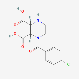 1-(4-Chlorobenzoyl)piperazine-2,3-dicarboxylic acid