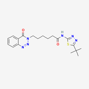 molecular formula C19H24N6O2S B12177687 N-[(2Z)-5-tert-butyl-1,3,4-thiadiazol-2(3H)-ylidene]-6-(4-oxo-1,2,3-benzotriazin-3(4H)-yl)hexanamide 
