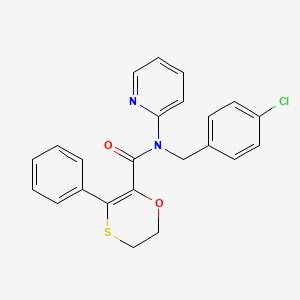 molecular formula C23H19ClN2O2S B12177708 N-(4-chlorobenzyl)-3-phenyl-N-(pyridin-2-yl)-5,6-dihydro-1,4-oxathiine-2-carboxamide 